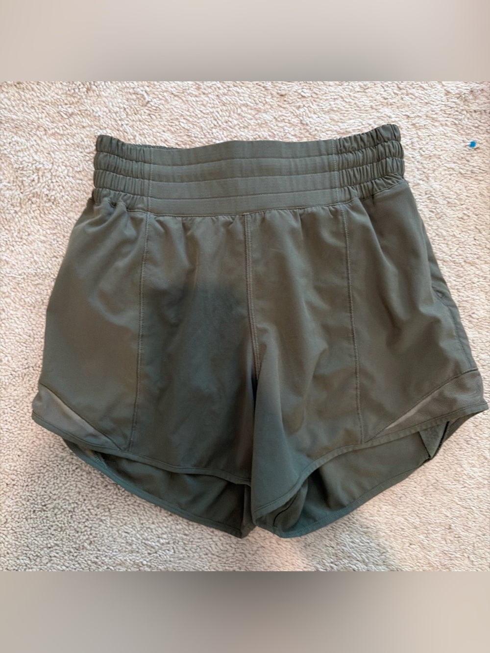 lululemon Olive Green Hotty Hot High-Waist Athletic Shorts Size 2